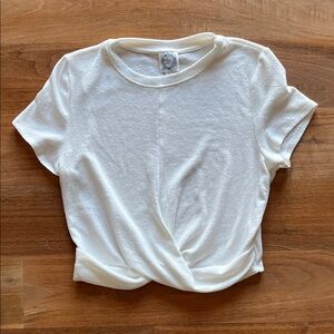 White Women's Twist Front Top